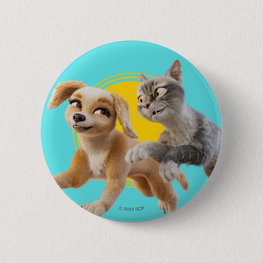 Gracie & Pedro Unleashed Ronde Button 5,7 Cm (Voorkant)