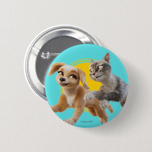 Gracie & Pedro Unleashed Ronde Button 5,7 Cm (Voorkant /achterkant)