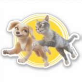 Gracie & Pedro Unleashed Sticker (Voorkant)