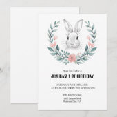 Gracieus konijn in een bloemenkrans kaart (Voorkant / Achterkant)