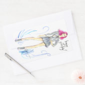 Gracieus uitbuigen rechthoekige sticker (Envelop)