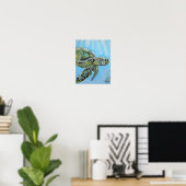 Gracieuse Zeeschildpad Poster (Thuiskantoor)