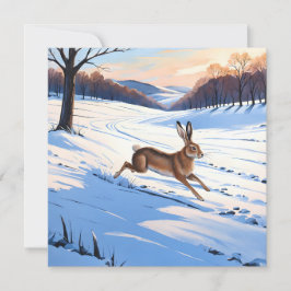 Gracieuze grenzen van de haas: Vol van wintervreug Feestdagenkaart