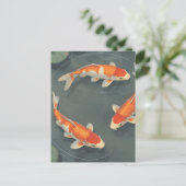 Gracieuze Koi Visvijver Sereniteit Design Briefkaart (Staand voorkant)