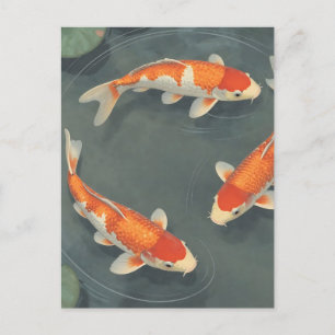 Gracieuze Koi Visvijver Sereniteit Design Briefkaart