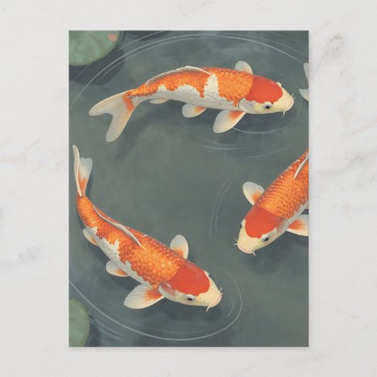 Gracieuze Koi Visvijver Sereniteit Design Briefkaart (Voorkant)