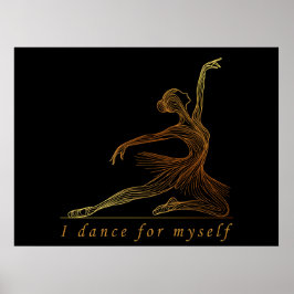 Gracieuze Lijnkunst Ballerina - Ik Dans Voor Mezel Poster