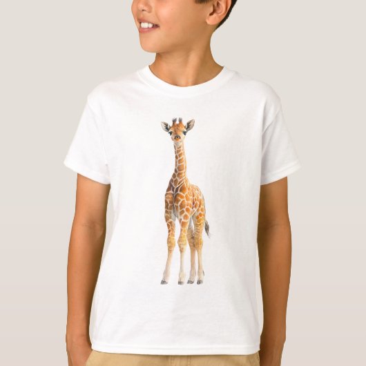 Gracieuze Netgiraffe Kalf Staand T-shirt (Voorkant)