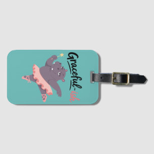 Gracieuze nijlpaard ballerina bagagelabel