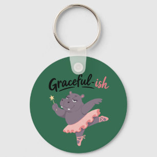Gracieuze nijlpaard-ballerina sleutelhanger