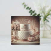 GRACIEUZE TAART VOOR 25E TROUWDAAG  KAART (Staand voorkant)