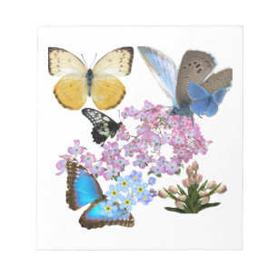 Gracieuze vlinders en bloemen notitieblok