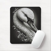 "Gracieuze Zwaan" monochrome muismat (Met muis)
