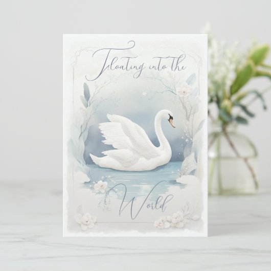 gracieuze zwaan uitnodiging (Staand voorkant)