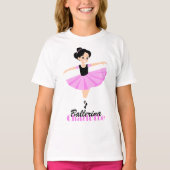 Gracious Happy Soft Pink Ballerina gepersonaliseer T-shirt (Voorkant)