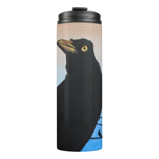 Grackle Austin Texas Bird Avian Wildlife Painting Thermosbeker (Voorkant)