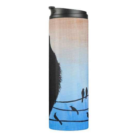 Grackle Austin Texas Bird Avian Wildlife Painting Thermosbeker (Geroteerd rechts)