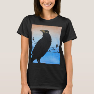 Grackle Austin Texas Bird Natuur Wildlife Painting T-shirt