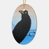 Grackle Austin Texas Black Bird Wildlife Painting Keramisch Ornament (Links)
