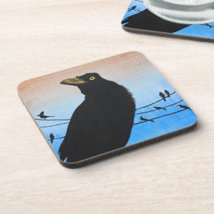 Grackle Austin Texas Vogel Natuur Wilde Dieren Sch Bier Onderzetter