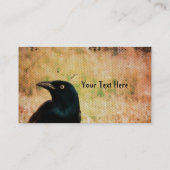 Grackle Bird Digital Art Visitekaartje (Achterkant)