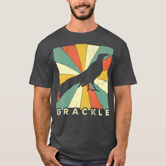  Grackle Bird Lover Retro Style Animal T-shirt (Voorkant)