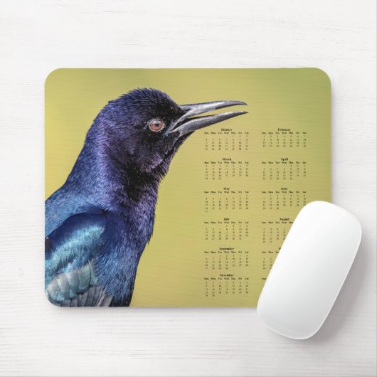 Grackle - Customizable full year 2026 calendar Muismat (Met muis)