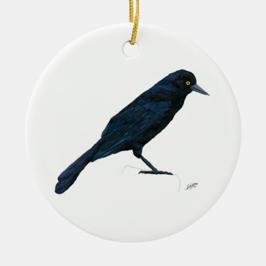 Grackle Keramisch Ornament (Voorkant)