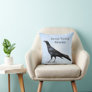 Grackle met grote buikholte kussen