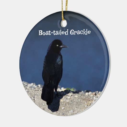 grackle-Ornament met bootstaart Keramisch Ornament (Links)