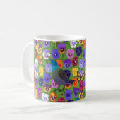 grackles en pansies koffiemok (Voorkant links)