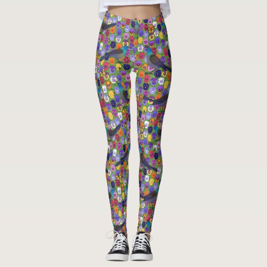 grackles en pansies leggings (Voorkant)