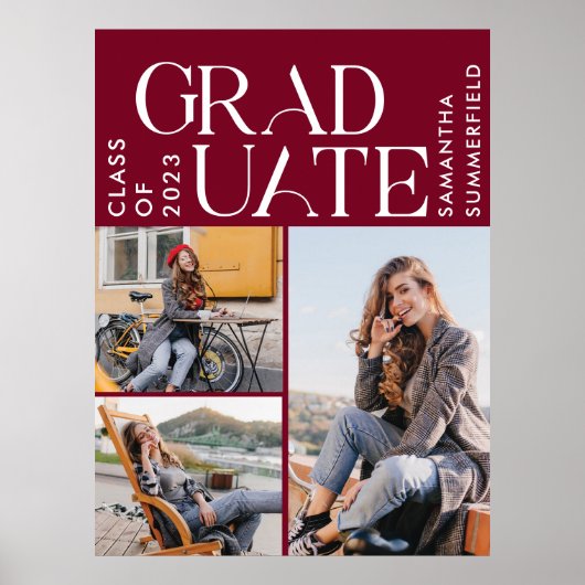 Grad 2026 Foto's Afstudeer Geschenk Poster (Voorkant)