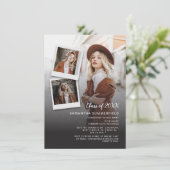 Grad 2026 Multi Foto Script Afstudeerfeest Kaart (Staand voorkant)