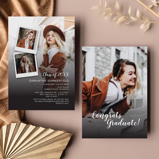 Grad 2026 Multi Foto Script Afstudeerfeest Kaart