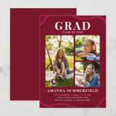 Grad 3 Foto Collage Afstudeerfeest Kaart (Voorkant / Achterkant)