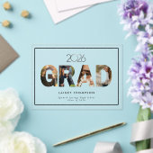 GRAD Acryl Typografie 4 Afbeelding Afstuderen Uitnodigingen (Insitu (Huwelijk))