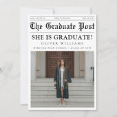 Grad Afstudeerfoto Collage Krant Afstuderen Aankondiging (Voorkant)