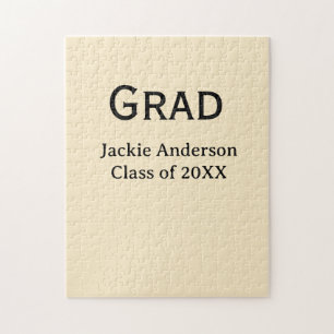 Grad afstudeerjaar naam in vette letters 20XX geel Legpuzzel