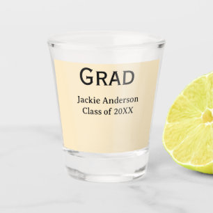Grad afstudeerjaar naam in vette letters 20XX geel Shot Glas