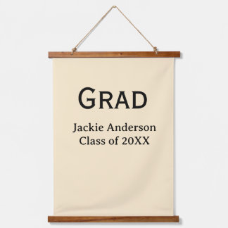 Grad afstudeerjaar naam in vette letters 20XX gele Hangend Wandkleed