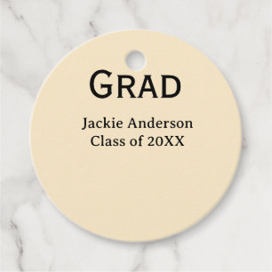Grad afstudeerjaar naam in vette letters geel past bedankjes labels