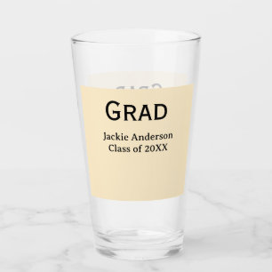 Grad afstudeerjaar naam in vette letters geel past glas