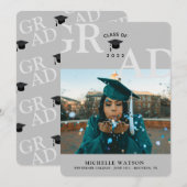 GRAD Afstudeerklas Aangepaste foto Moderne Afstude Aankondiging (Voorkant / Achterkant)