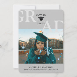 GRAD Afstudeerklas Aangepaste foto Moderne Afstude Aankondiging