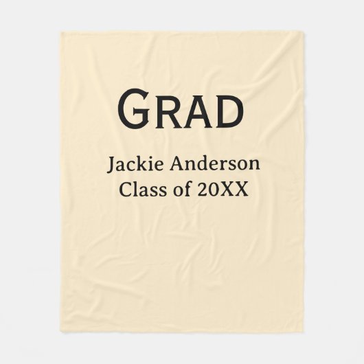 Grad afstudeerletter naam klas van 20XX geel paste Fleece Deken (Voorkant)