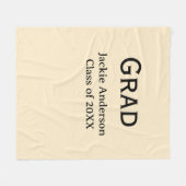 Grad afstudeerletter naam klas van 20XX geel paste Fleece Deken (Voorkant (Horizontaal))