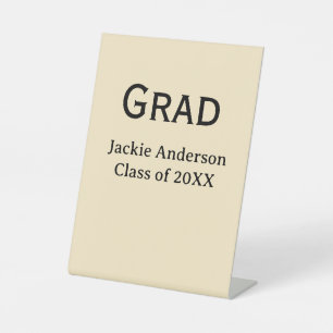 Grad afstudeerletter naam klas van 20XX geel paste Reclamebord Met Voetstuk