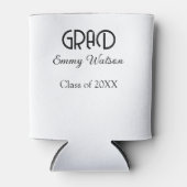 Grad bold letter graduation name class of 20XX sim Blikjeskoeler (Voorkant)