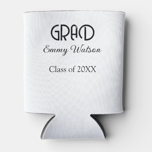 Grad bold letter graduation name class of 20XX sim Blikjeskoeler (Voorkant)